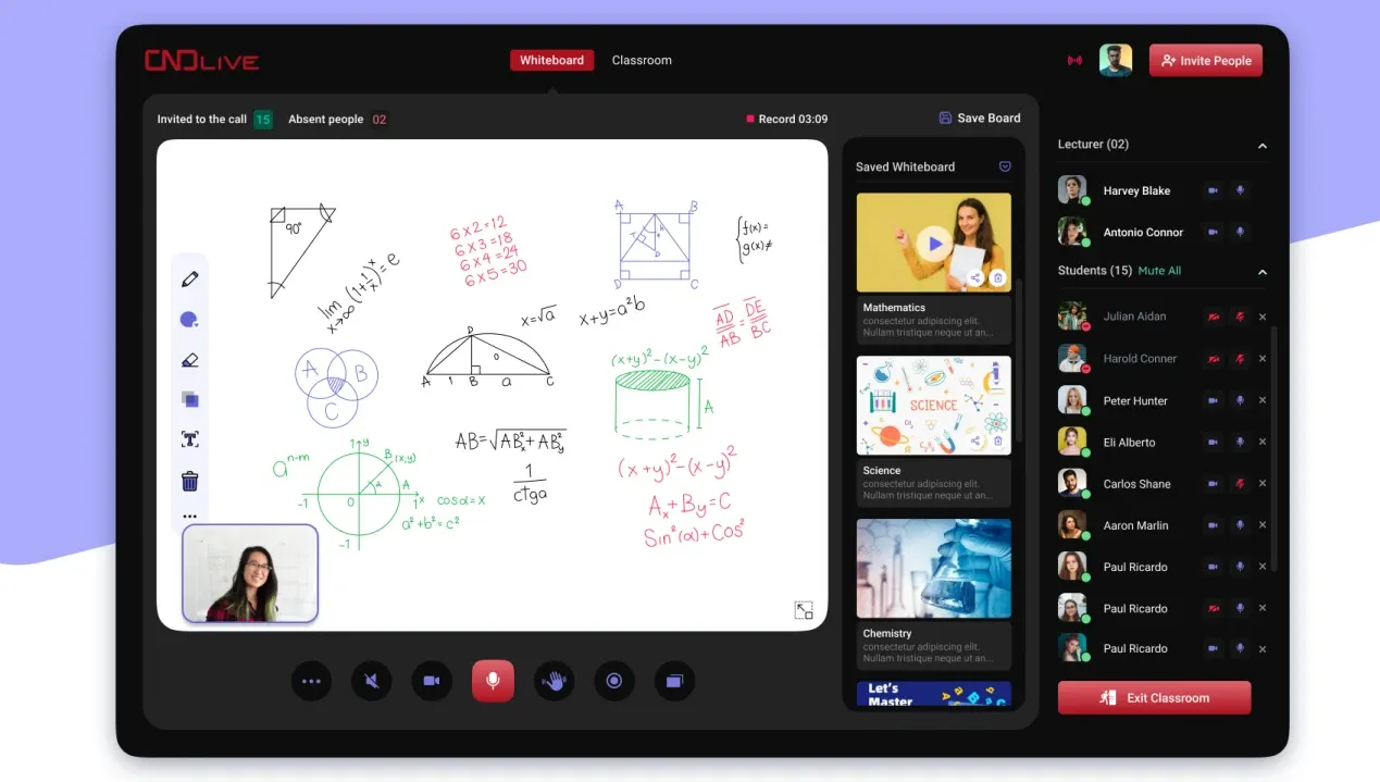 Real-time classroom live streaming topology